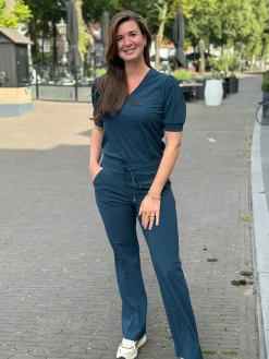 Travelstof broek Lotte shaded green