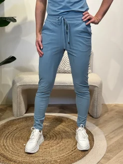 Travelstof broek Maaike smoke blue
