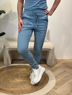 Travelstof broek Maaike smoke blue