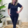 Travelstof jumpsuit Marit Navy