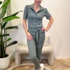 Travelstof jumpsuit Marit Balsam Green
