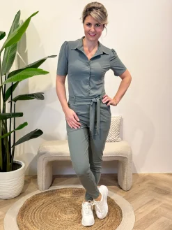Travelstof jumpsuit Marit Balsam Green