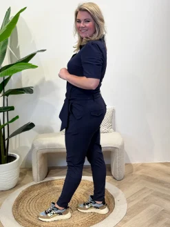 Travelstof jumpsuit Marit Navy