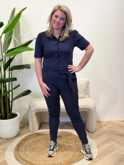 Travelstof jumpsuit Marit Navy