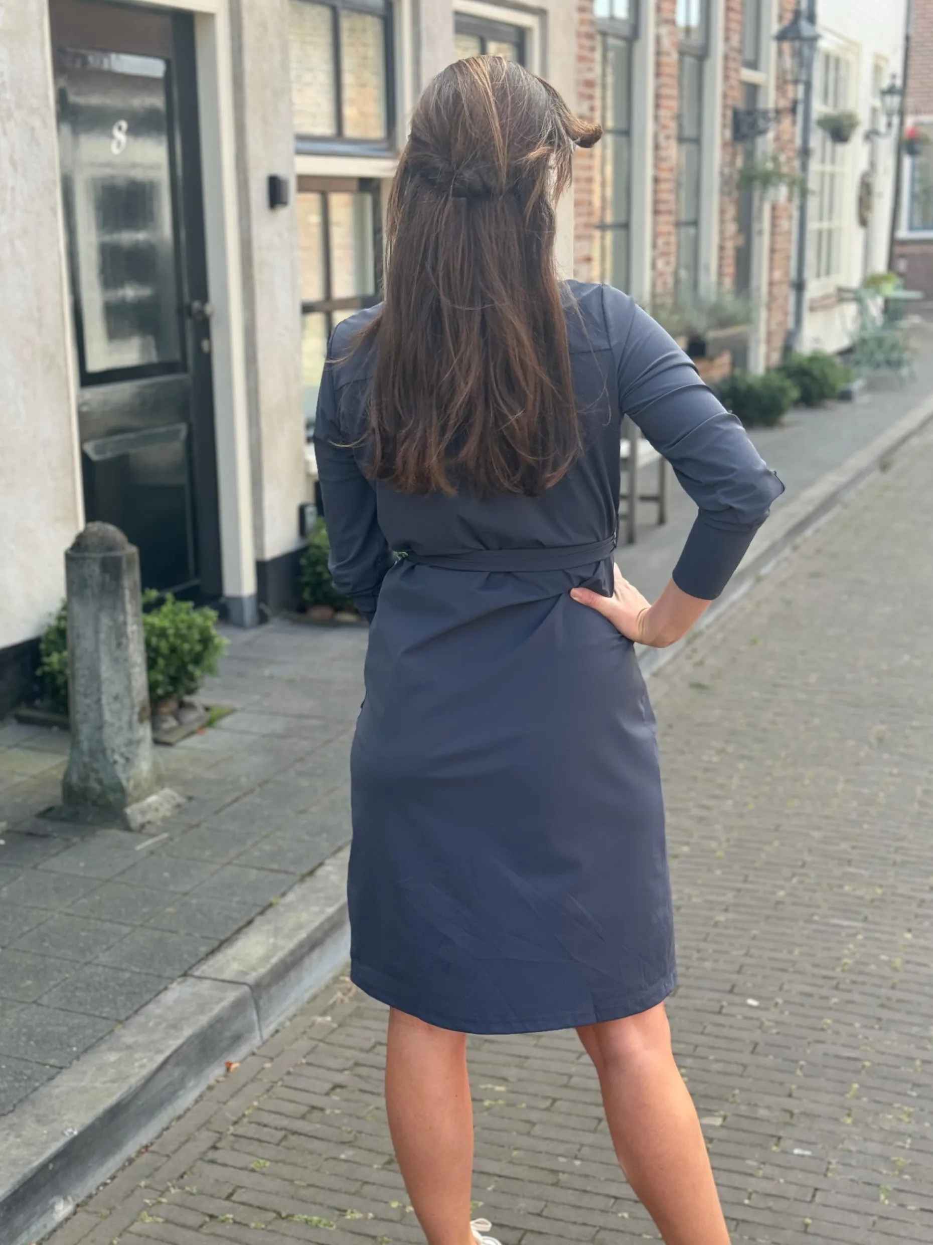 Travelstof jurk Demi anthracite