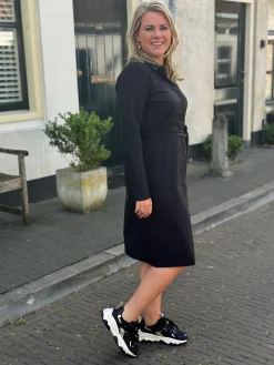 Travelstof jurk Demi black