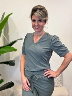 Travelstof shirt Diede balsam green