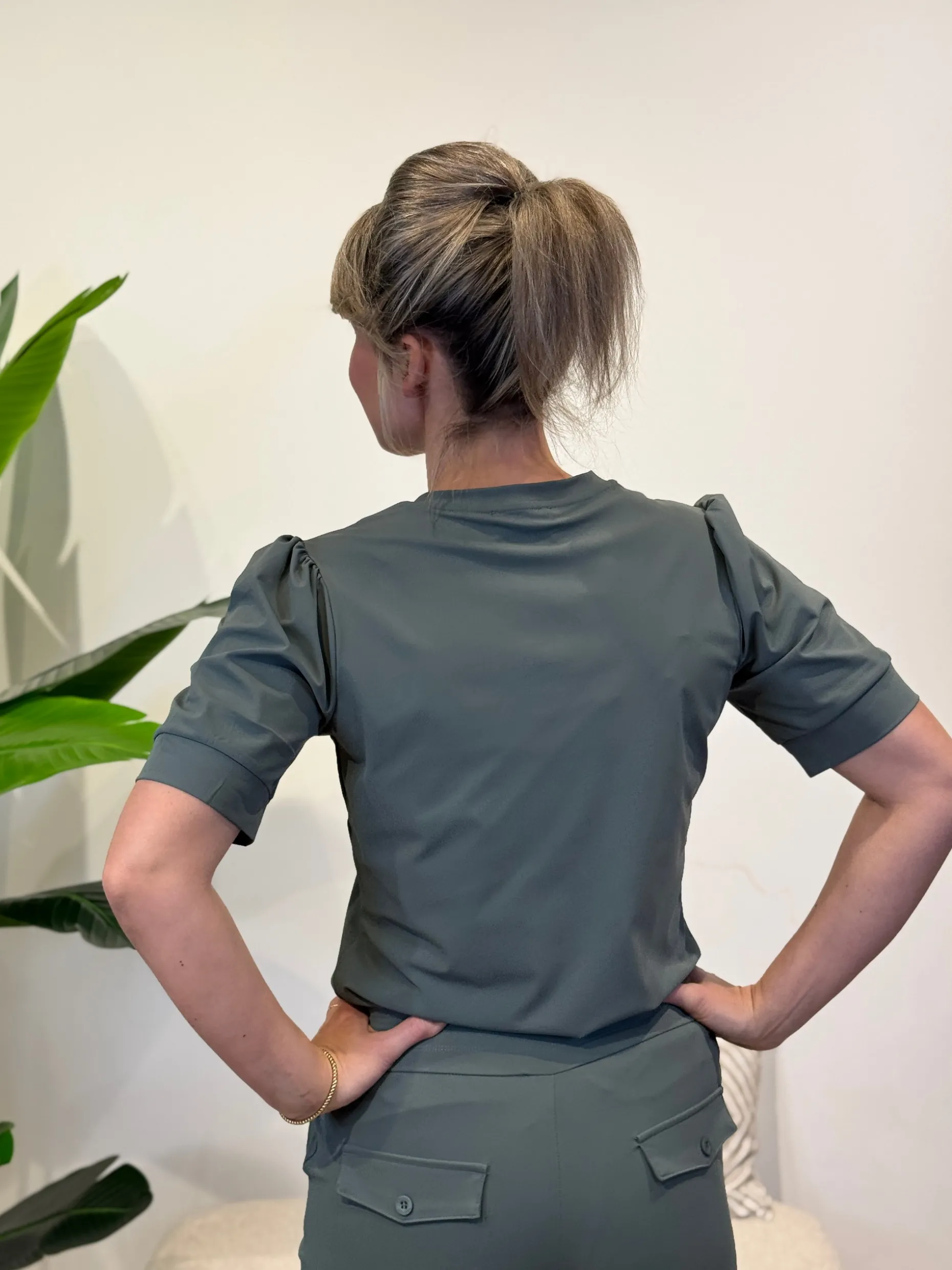 Travelstof shirt Diede balsam green