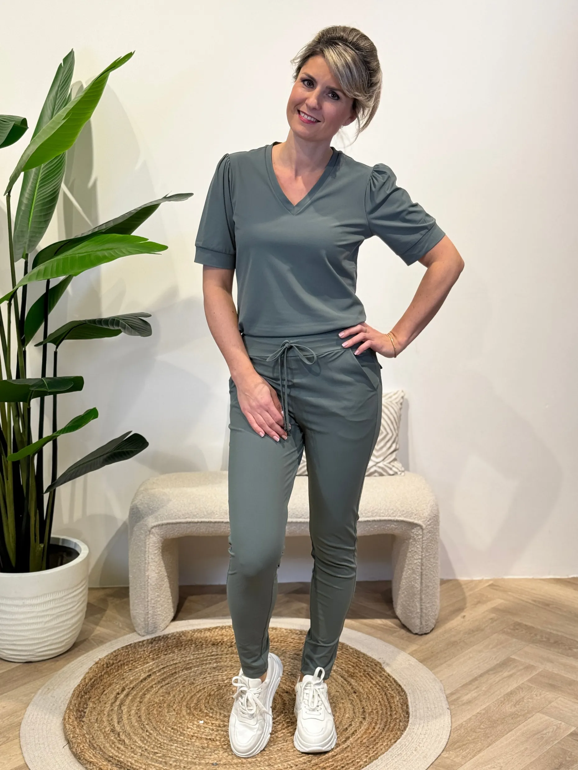 Travelstof shirt Diede balsam green