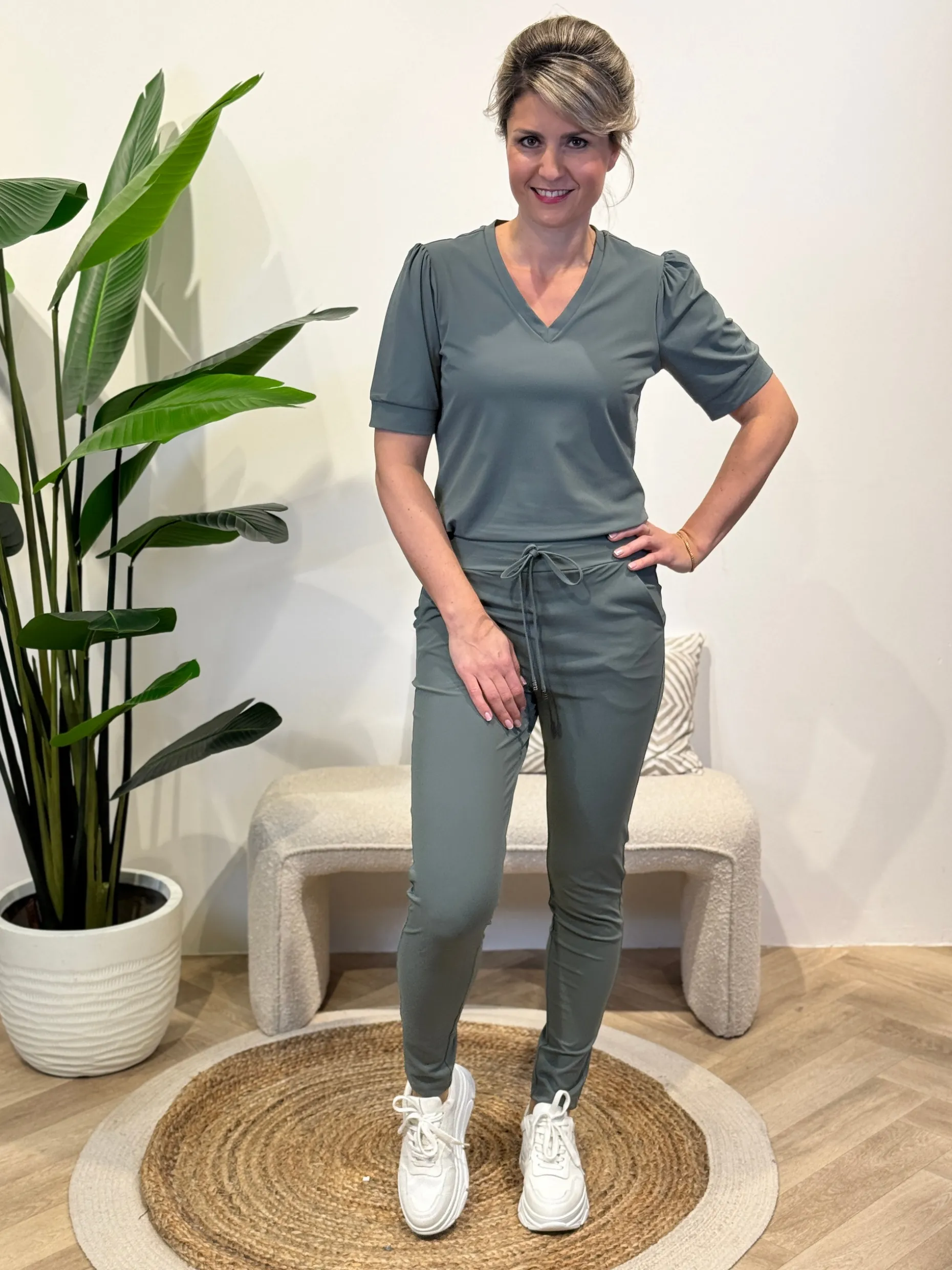 Travelstof shirt Diede balsam green