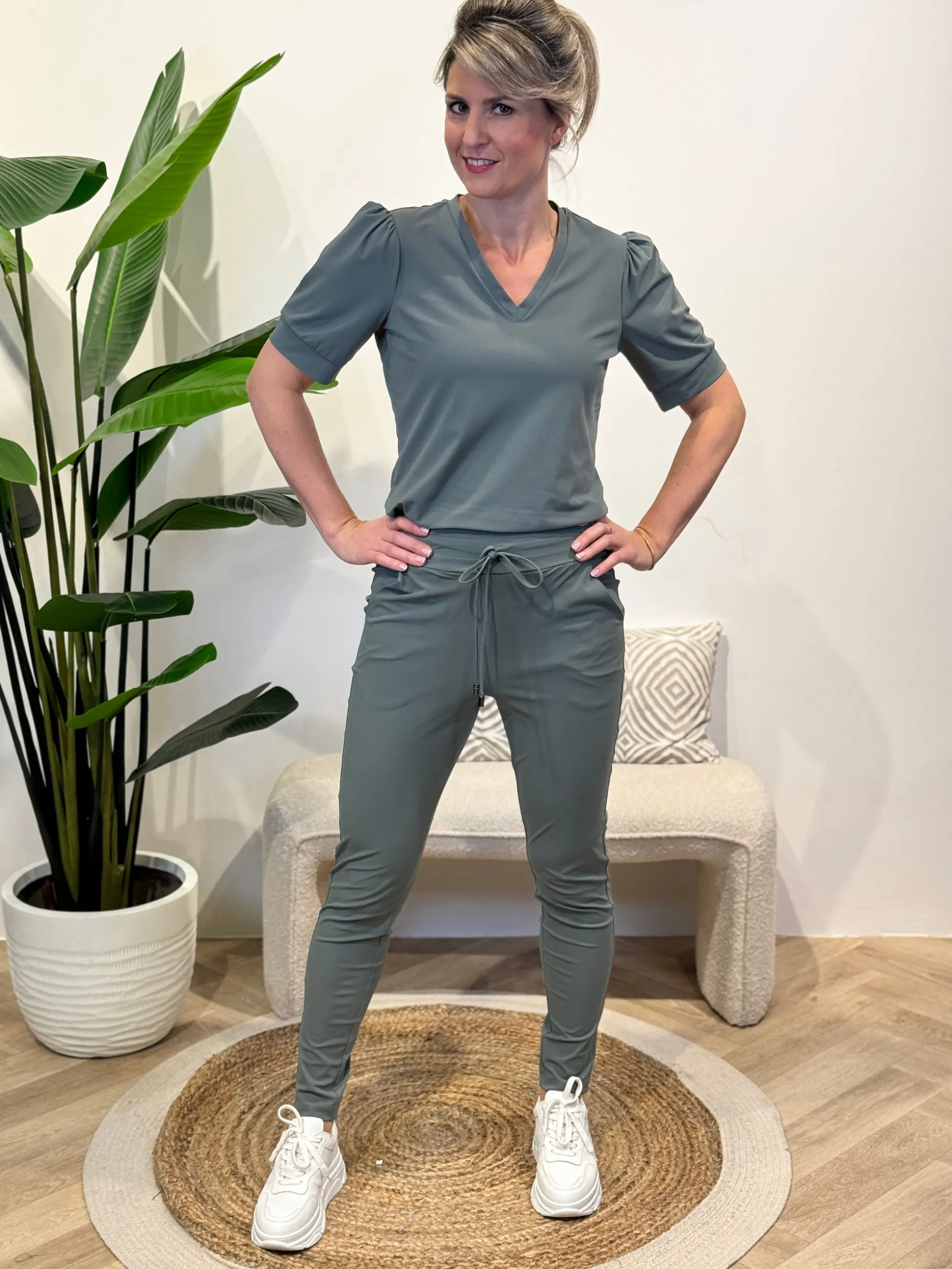 Travelstof shirt Diede balsam green