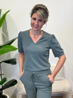 Travelstof shirt Diede balsam green