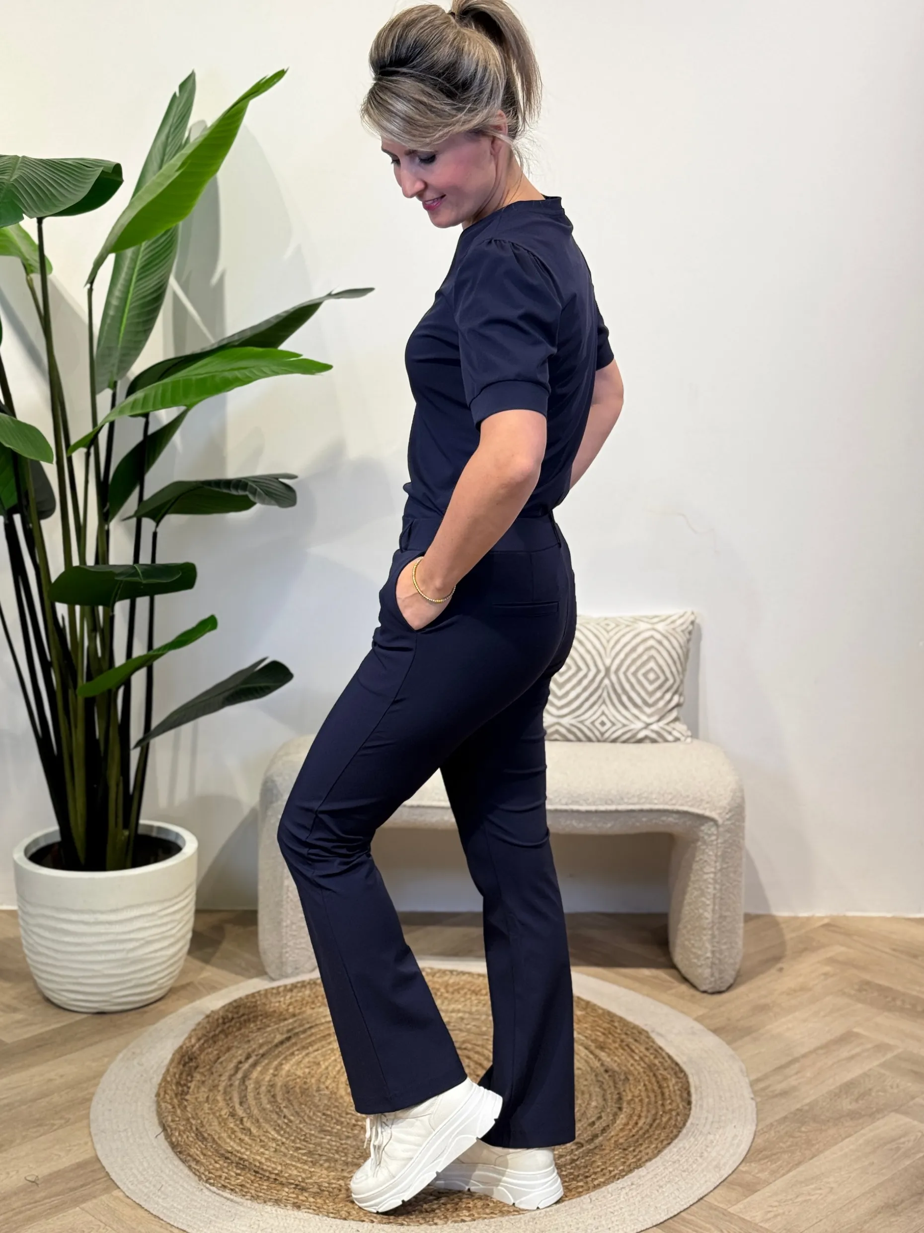 Travelstof shirt Diede navy