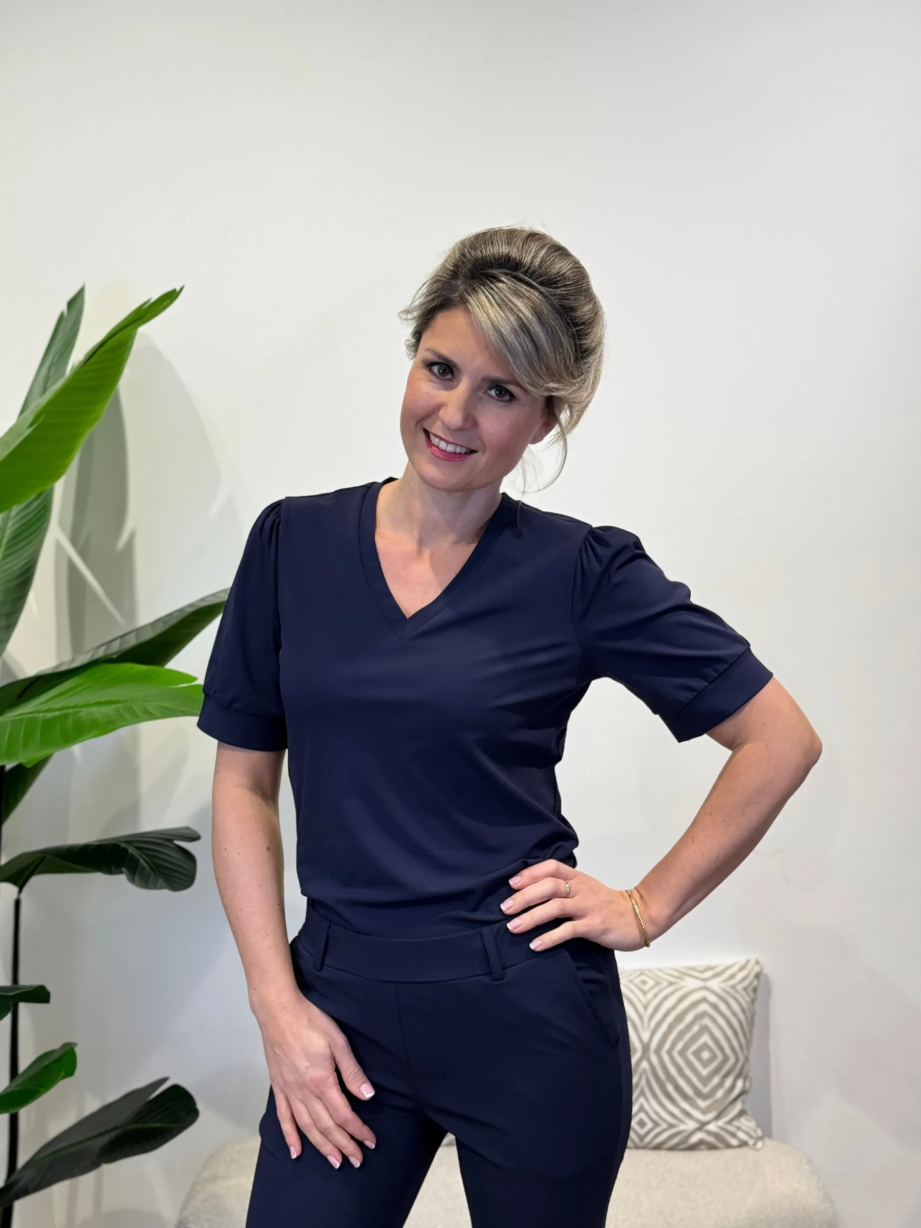Travelstof shirt Diede navy