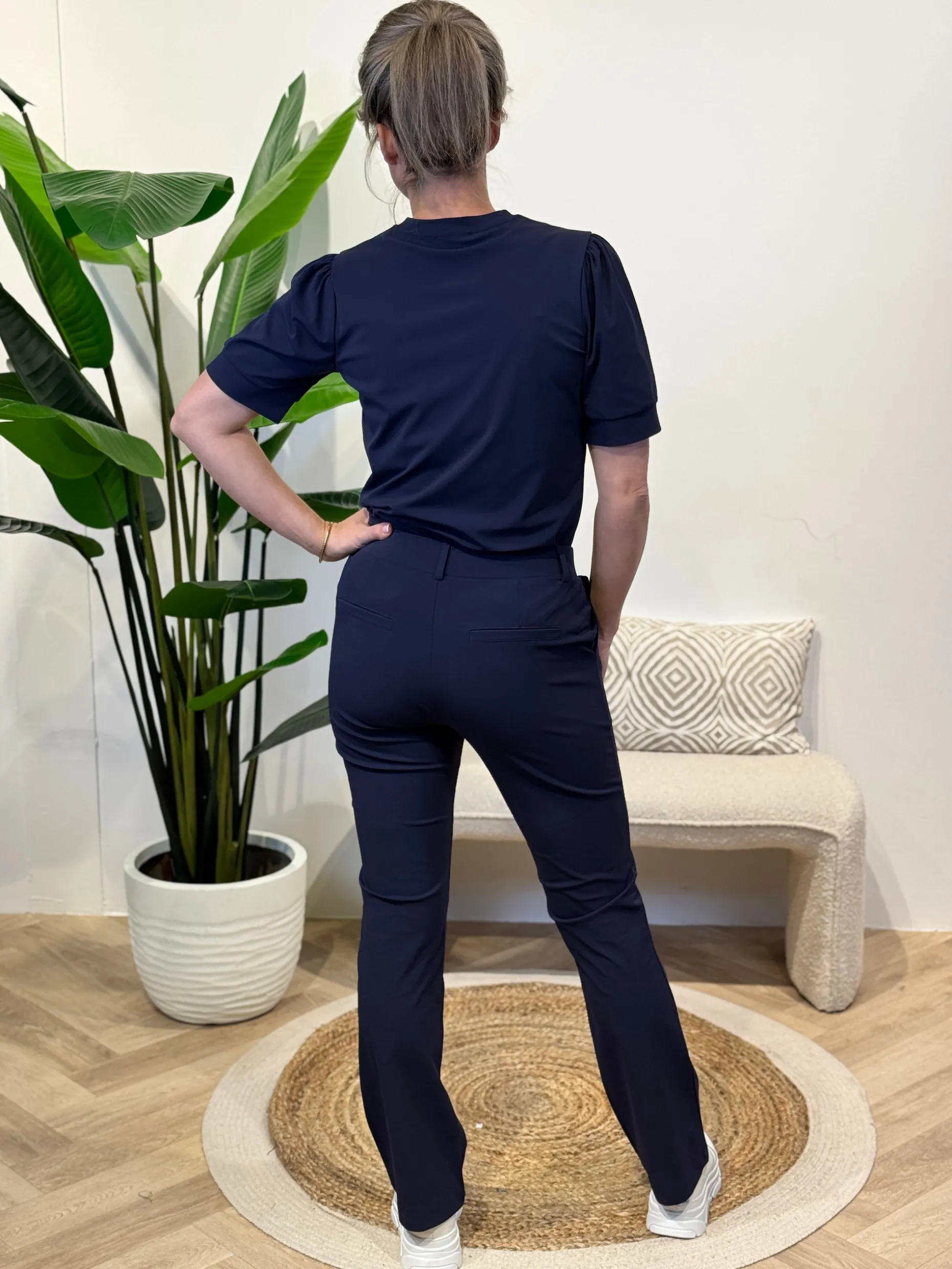 Travelstof shirt Diede navy