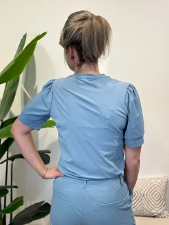 Travelstof shirt Diede smoke blue