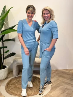 Travelstof shirt Diede smoke blue