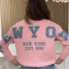 Trui NY roze/blauw