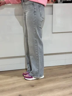 Wide jeans Juicy medium grey denim lengte 34 – Only