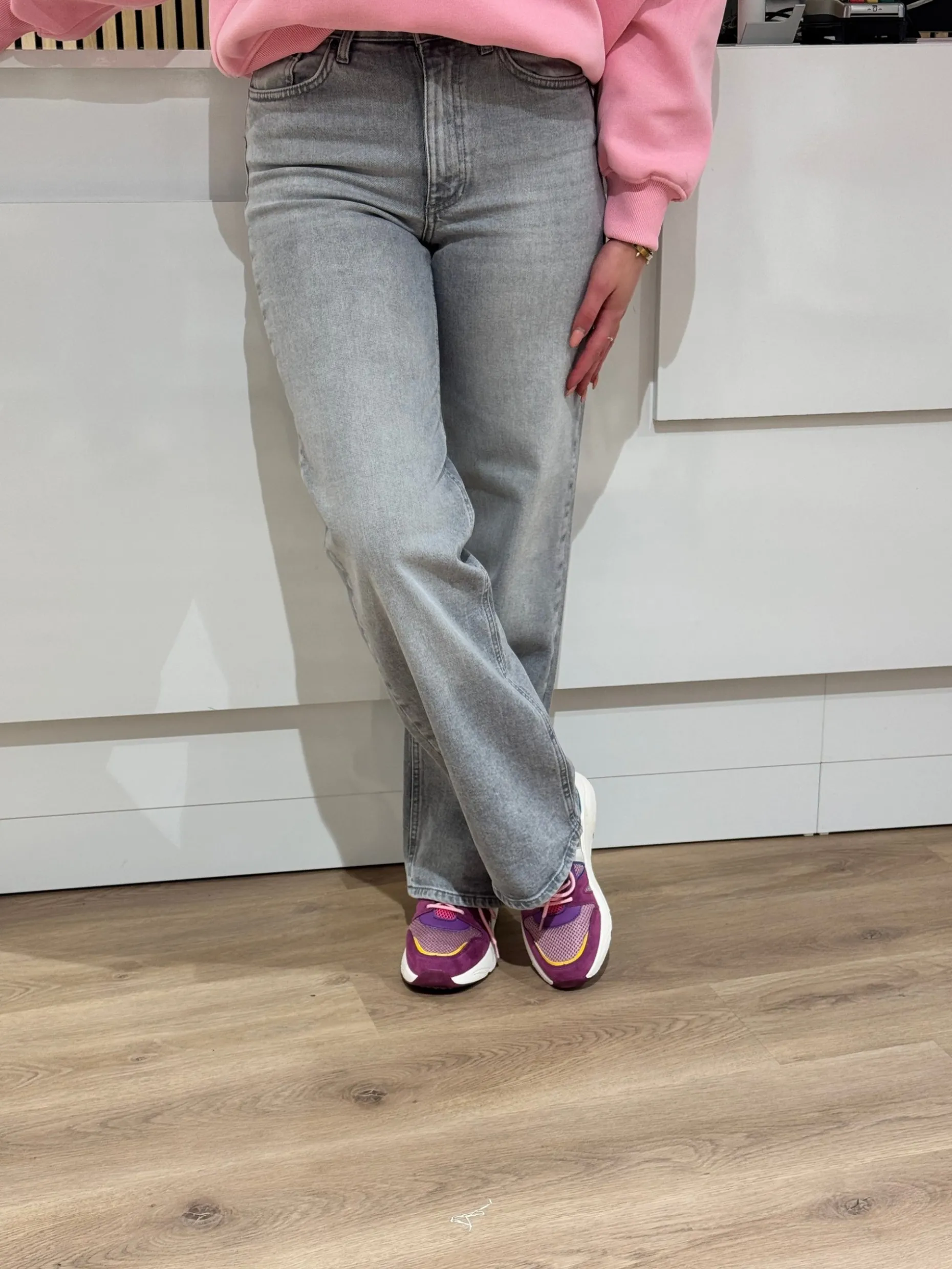 Wide jeans Juicy medium grey denim lengte 32 – Only