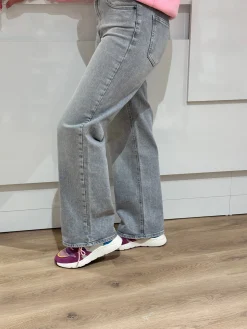 Wide jeans Juicy medium grey denim lengte 32 – Only