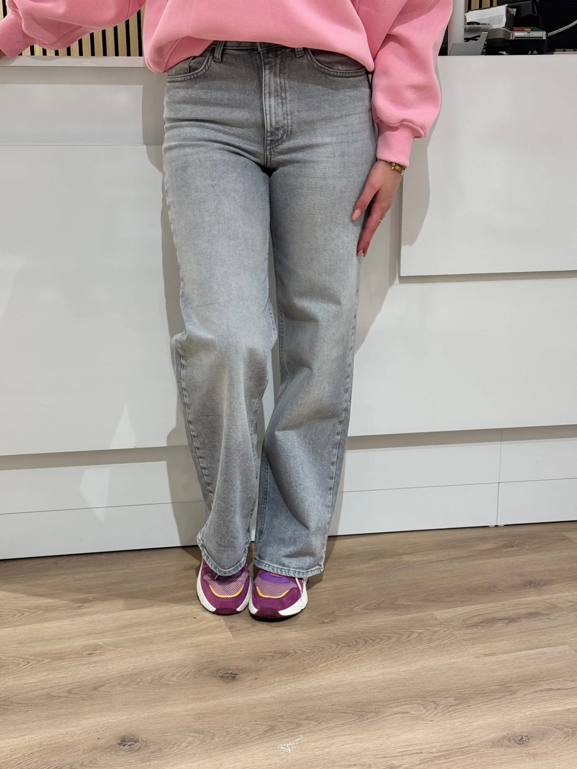 Wide jeans Juicy medium grey denim lengte 32 – Only