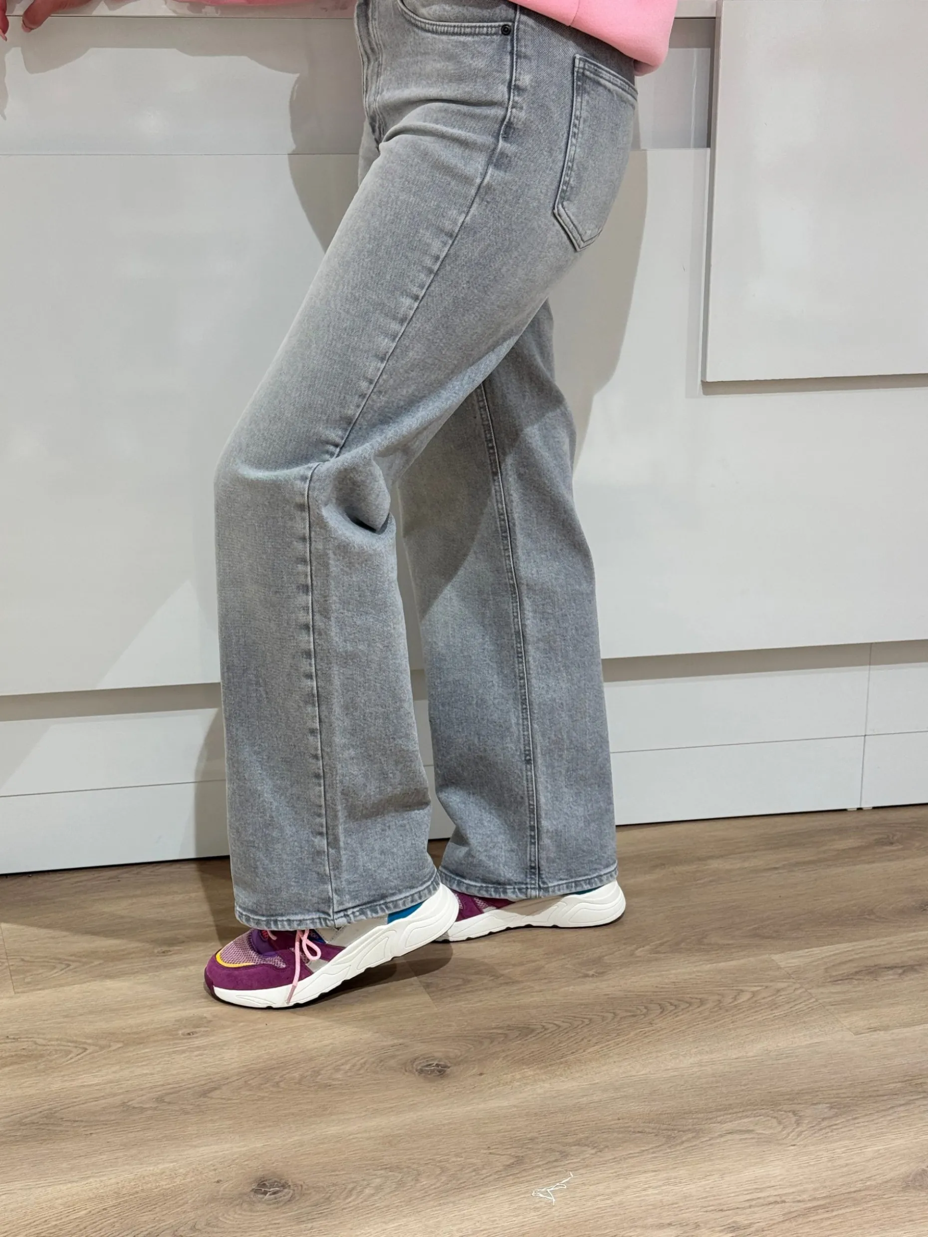 Wide jeans Juicy medium grey denim lengte 34 – Only