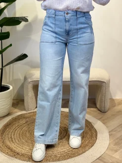 Wide jeans Lulu aqua blue C.O.J. lengte 32