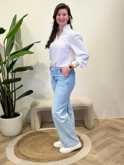 Wide jeans Lulu aqua blue C.O.J. lengte 30