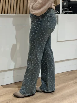 Wide leg jeans diamond