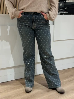 Wide leg jeans diamond